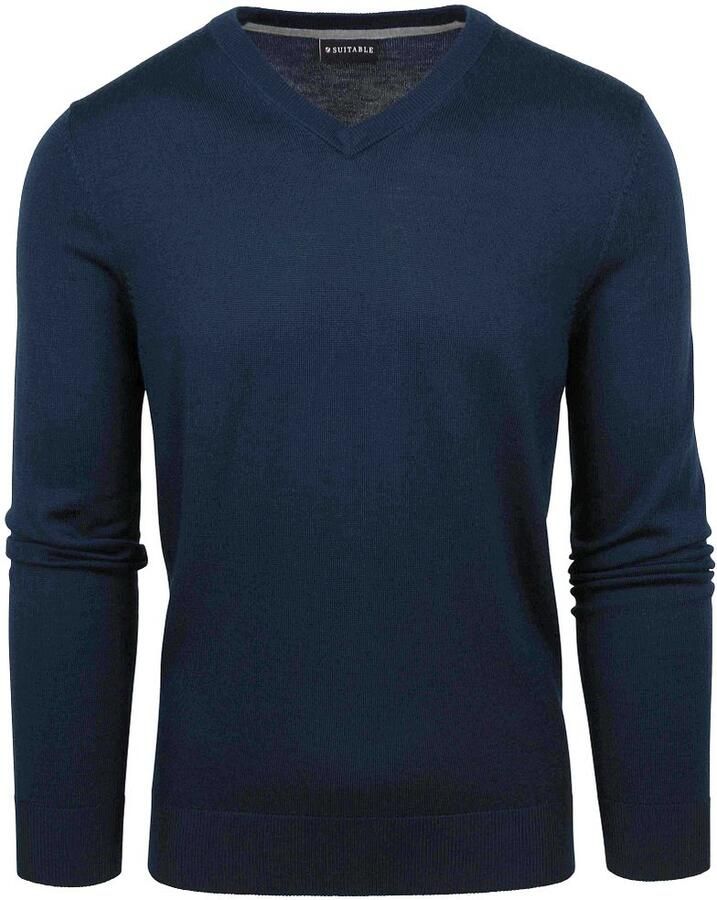 Suitable Merino Pullover V-Hals Navy