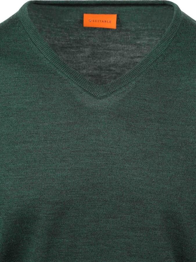 Suitable Merino Pullover V-Hals Racing Groen - Foto 2