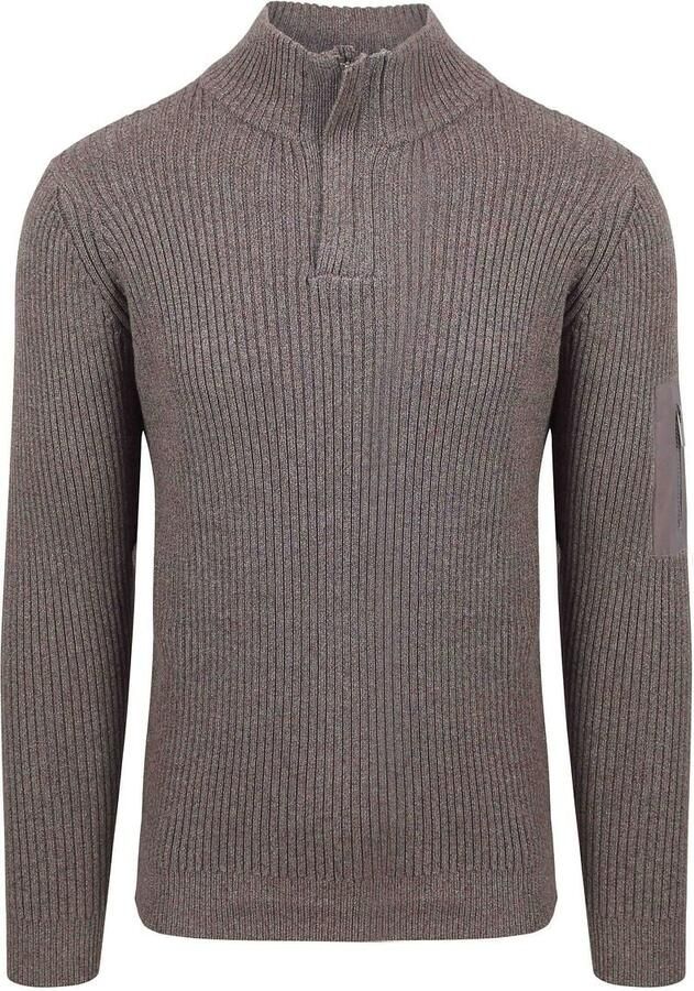 Suitable Sweater Mou Half Zip Trui Taupe - Foto 5
