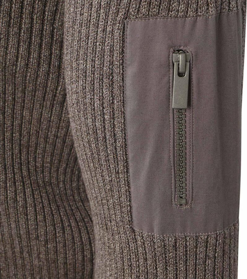 Suitable Sweater Mou Half Zip Trui Taupe