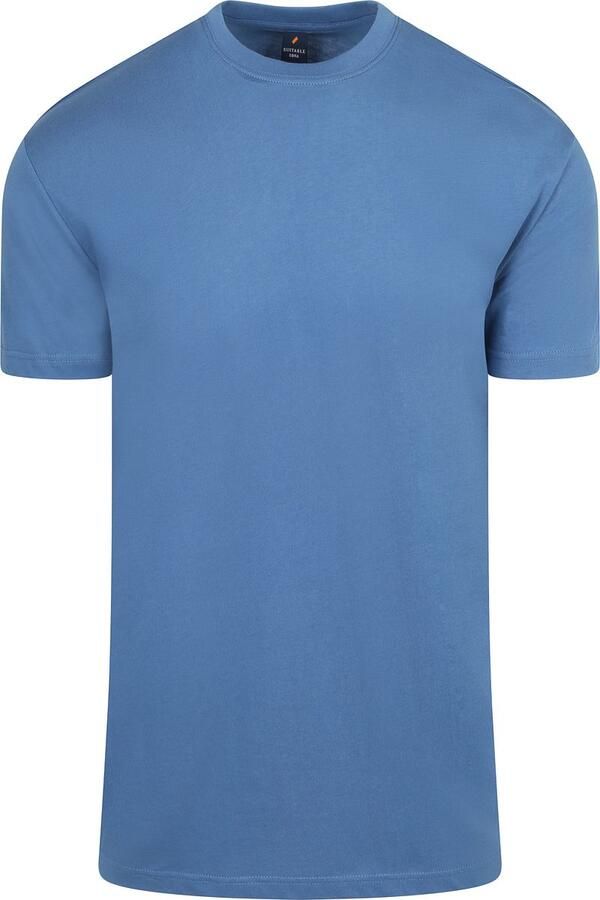 Suitable Obra T-Shirt Hoge Ronde Hals Mid Blauw 2-Pack - Foto 3