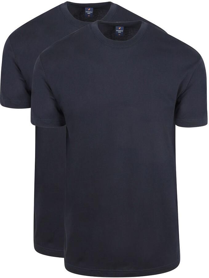 Suitable T-shirt Korte Mouw Obra T-Shirt Hoge Ronde Hals Navy 2-Pack