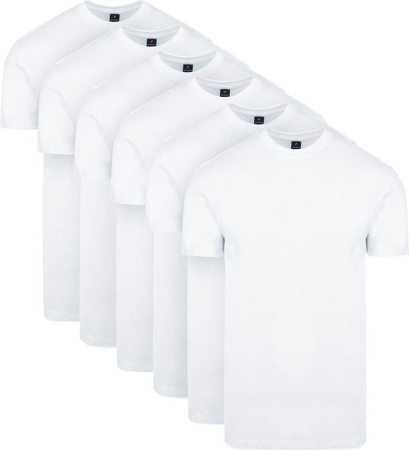 Suitable Obra T-Shirt Hoge ronde Hals Wit 6-Pack