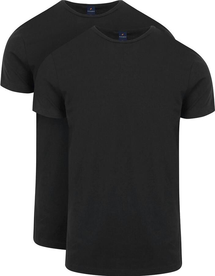 Suitable Ota T-shirt O-hals Zwart 2-Pack