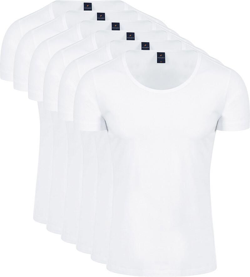 Suitable Otaru T-Shirt Brede Ronde Hals Wit 6-Pack - Foto 3