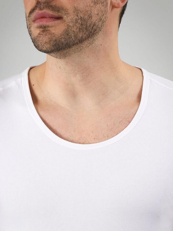 Suitable Otaru T-Shirt Brede Ronde Hals Wit 2-Pack - Foto 4