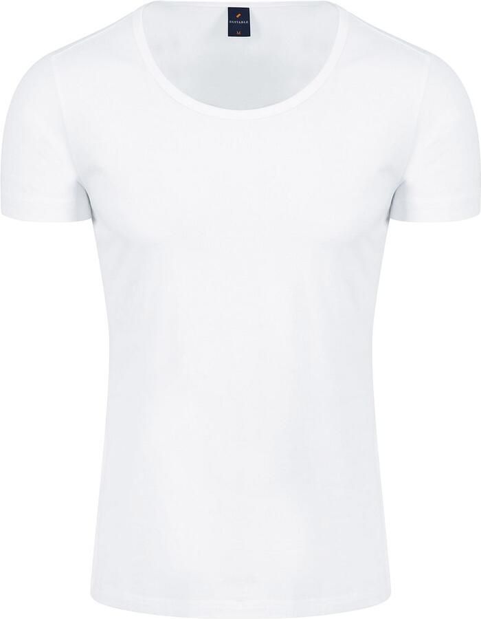Suitable Otaru T-Shirt Brede Ronde Hals Wit 2-Pack - Foto 3