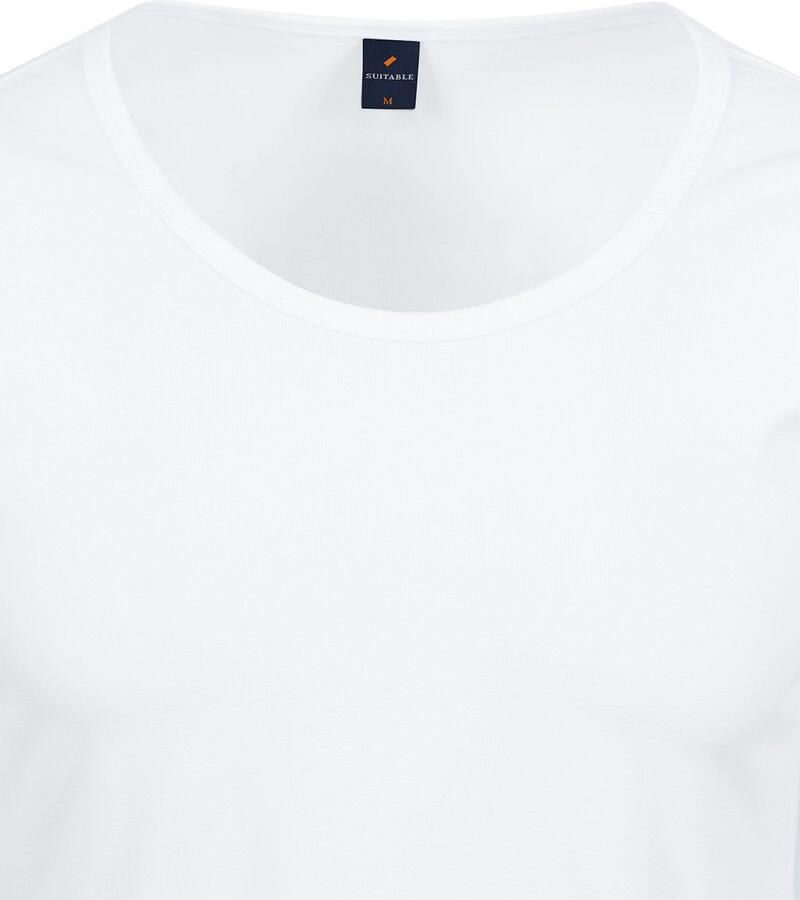 Suitable Otaru T-Shirt Brede Ronde Hals Wit 2-Pack - Foto 2