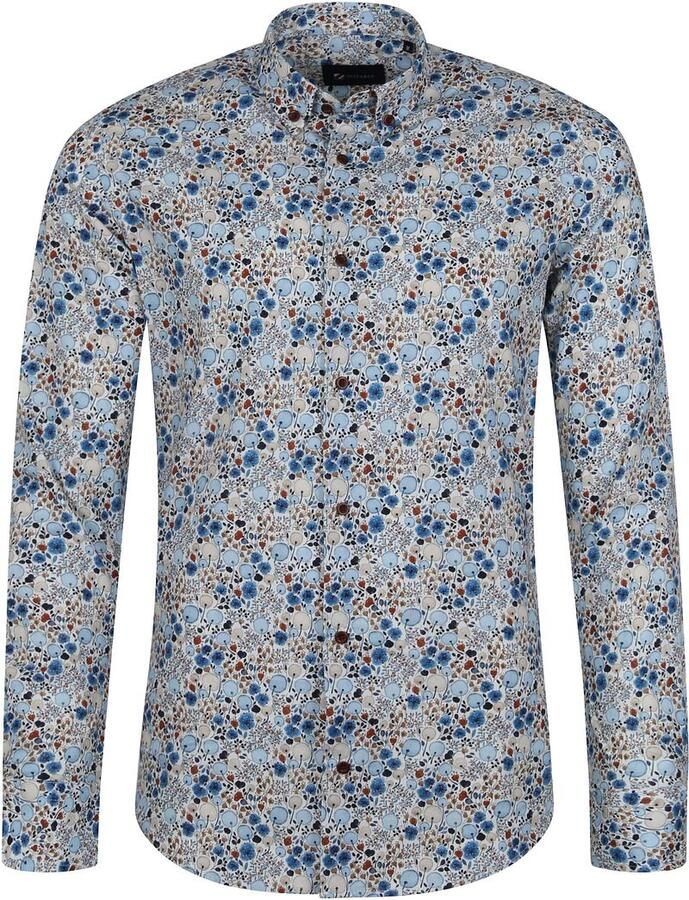 Suitable Overhemd BD Dessin Blauw