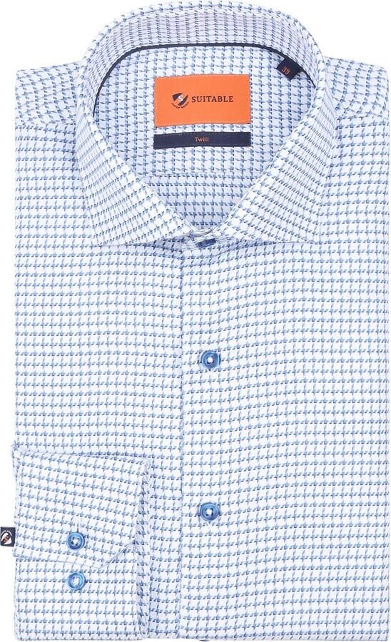 Suitable Overhemd Check Print Blauw