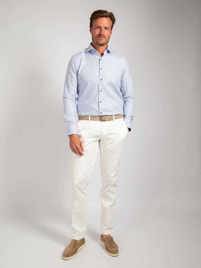 Suitable Overhemd Check Print Blauw - Foto 2