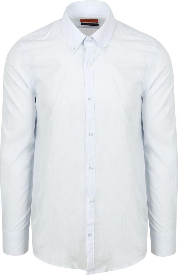 Suitable Overhemd Cotton Slub Lichtblauw