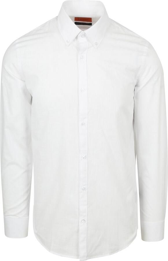 Suitable Overhemd Cotton Slub Wit
