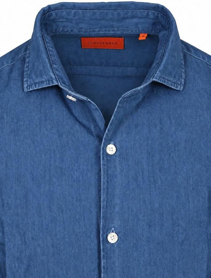 Suitable Overhemd Denim Blauw