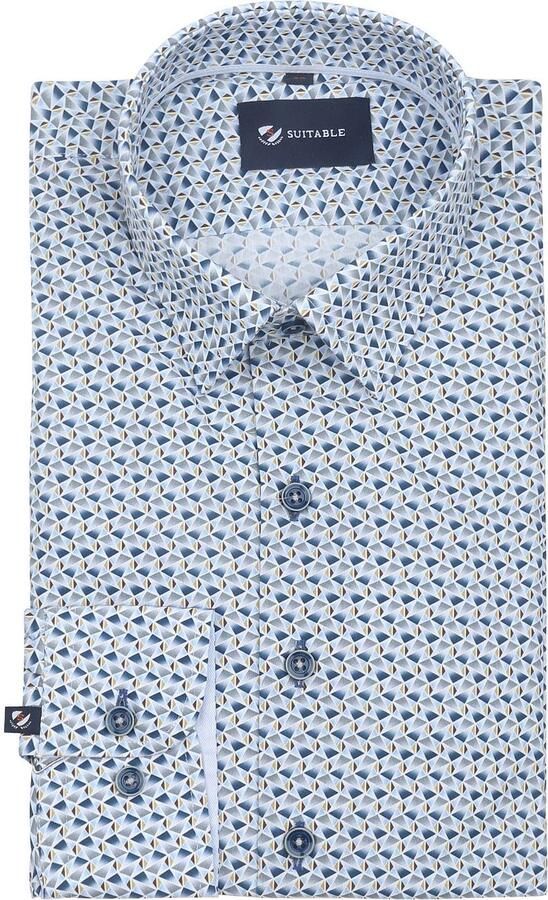 Suitable Overhemd Lange Mouw Overhemd Dia Mosa Blauw