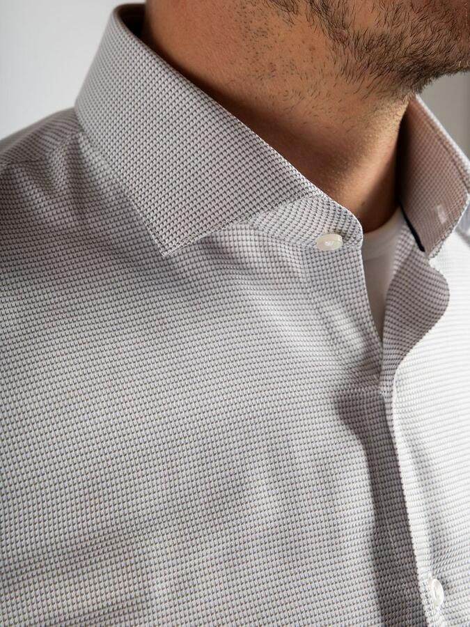 Suitable Overhemd Extra Lange Mouwen Print Taupe - Foto 2