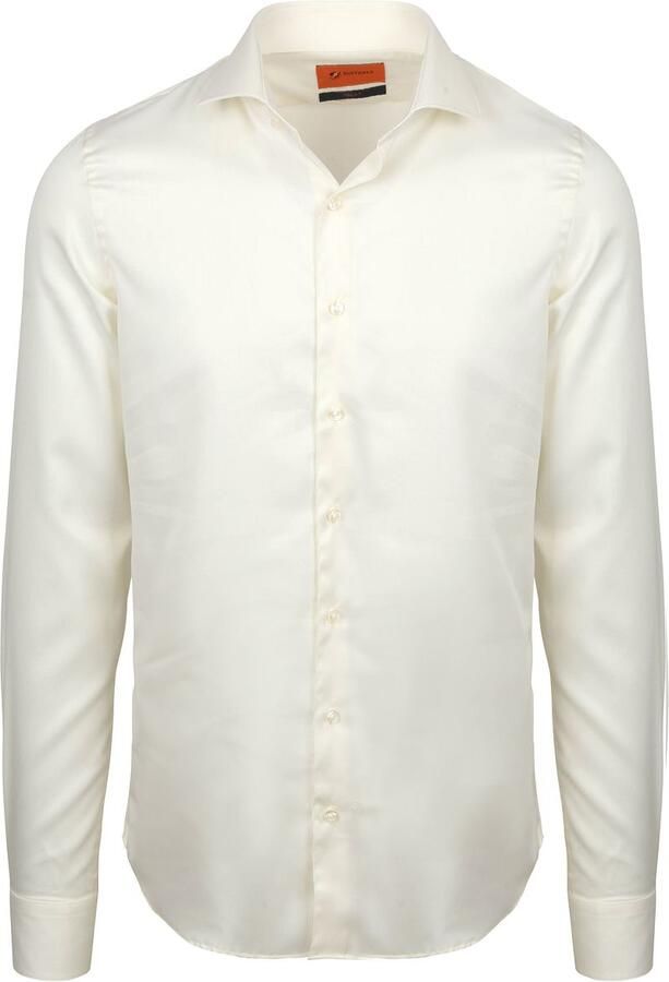 Suitable Overhemd Extra Lange Mouwen Twill Ecru - Foto 5