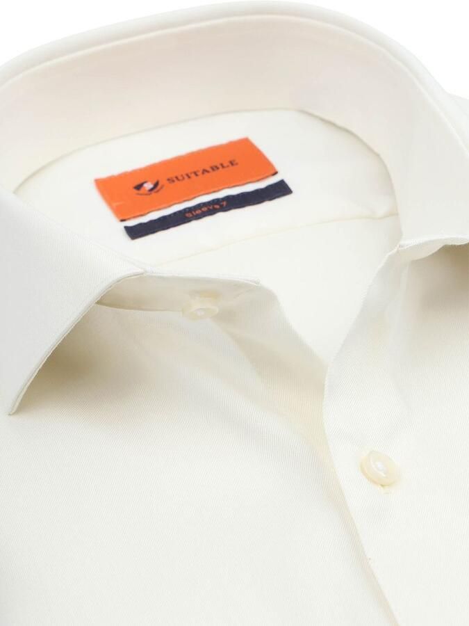 Suitable Overhemd Extra Lange Mouwen Twill Ecru - Foto 3
