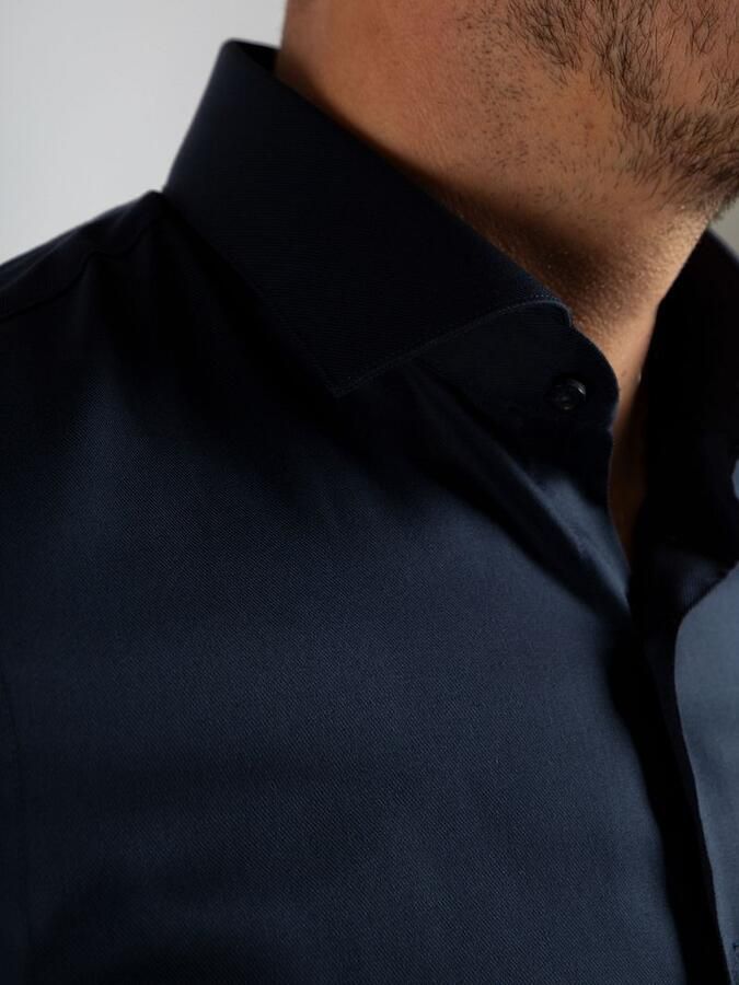 Suitable Overhemd Extra Lange Mouwen Twill Navy