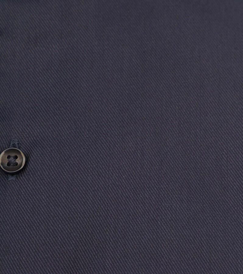 Suitable Overhemd Extra Lange Mouwen Twill Navy - Foto 3