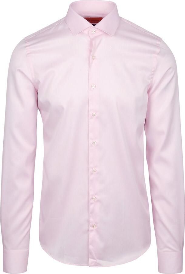 Suitable Overhemd Extra Lange Mouwen Twill Roze - Foto 4