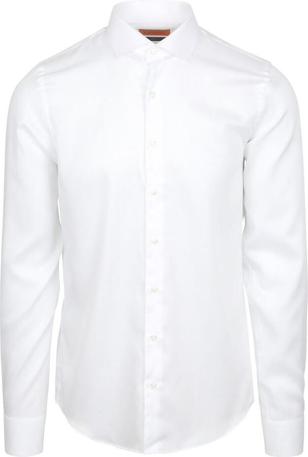 Suitable Overhemd Extra Lange Mouwen Twill Wit - Foto 3