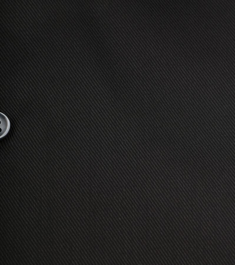 Suitable Overhemd Extra Lange Mouwen Twill Zwart - Foto 2