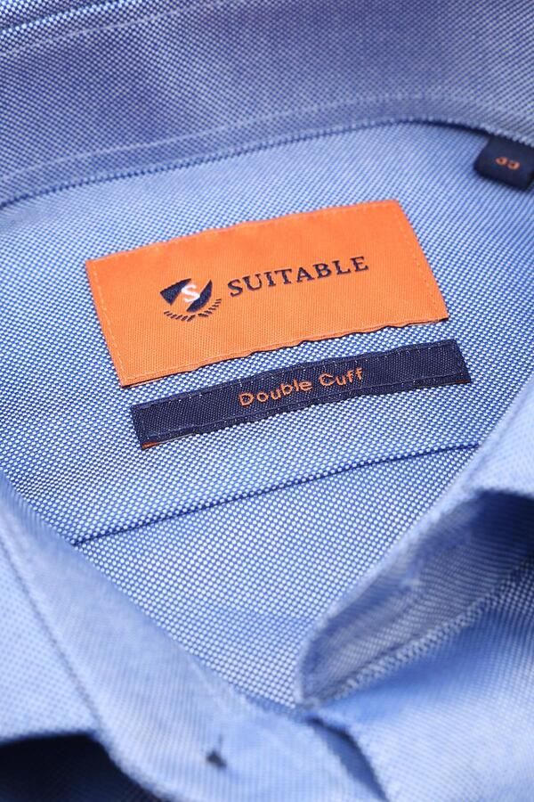 Suitable Overhemd Lange Mouw Overhemd Fijne Ruit Blauw DM22-01