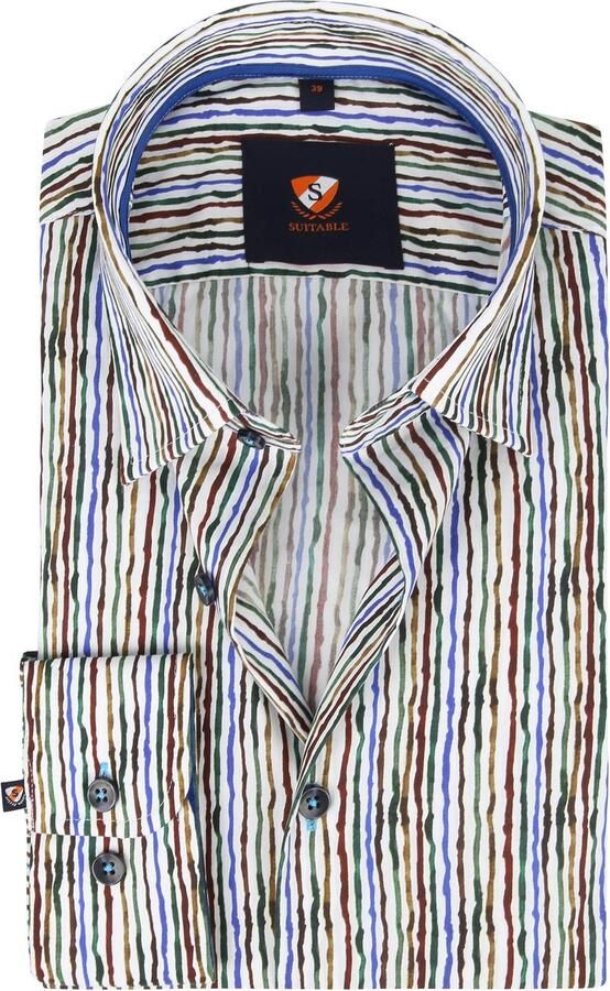 Suitable Overhemd Inked Stripes Multicolour