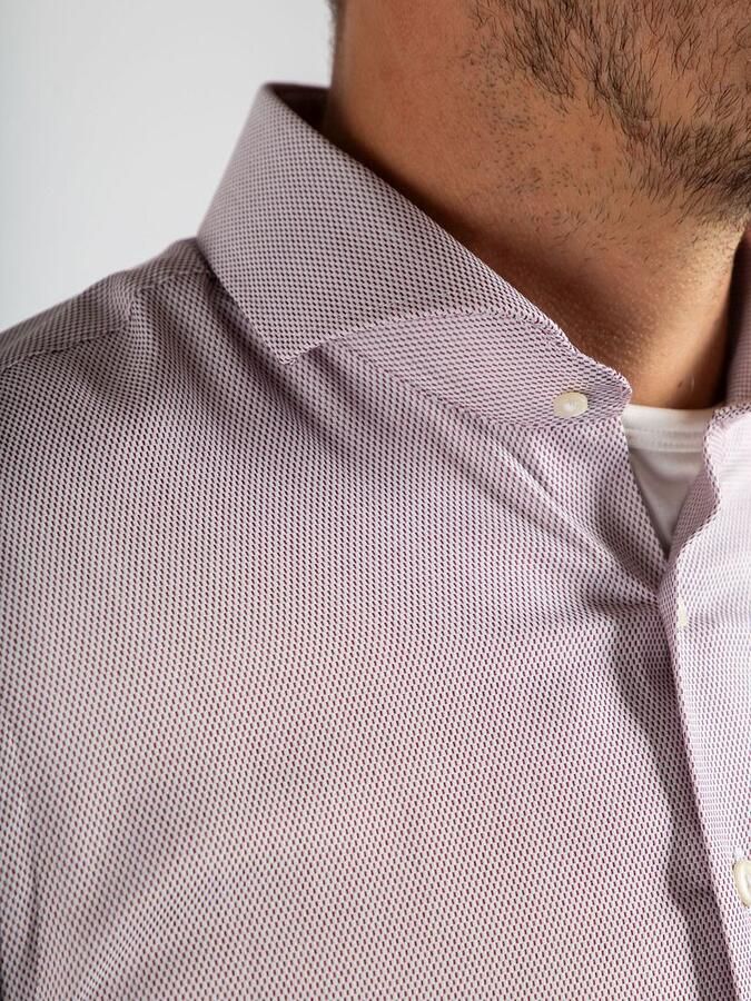 Suitable Overhemd Lange Mouw Overhemd Jacquard Luxe Beige - Foto 2