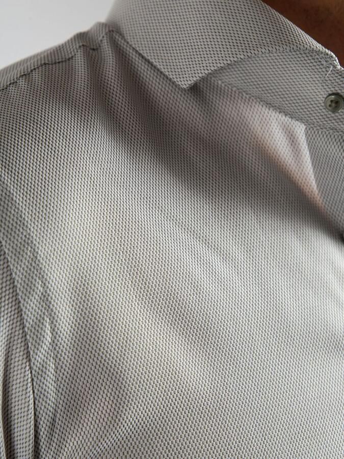 Suitable Overhemd Lange Mouw Overhemd Jacquard Luxe Groen - Foto 2