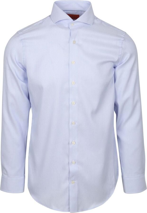 Suitable Overhemd Lange Mouw Overhemd Jacquard Luxe Lichtblauw - Foto 5