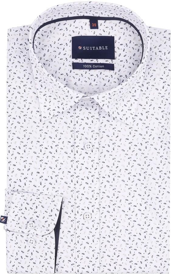 Suitable Overhemd Leaf Print wit
