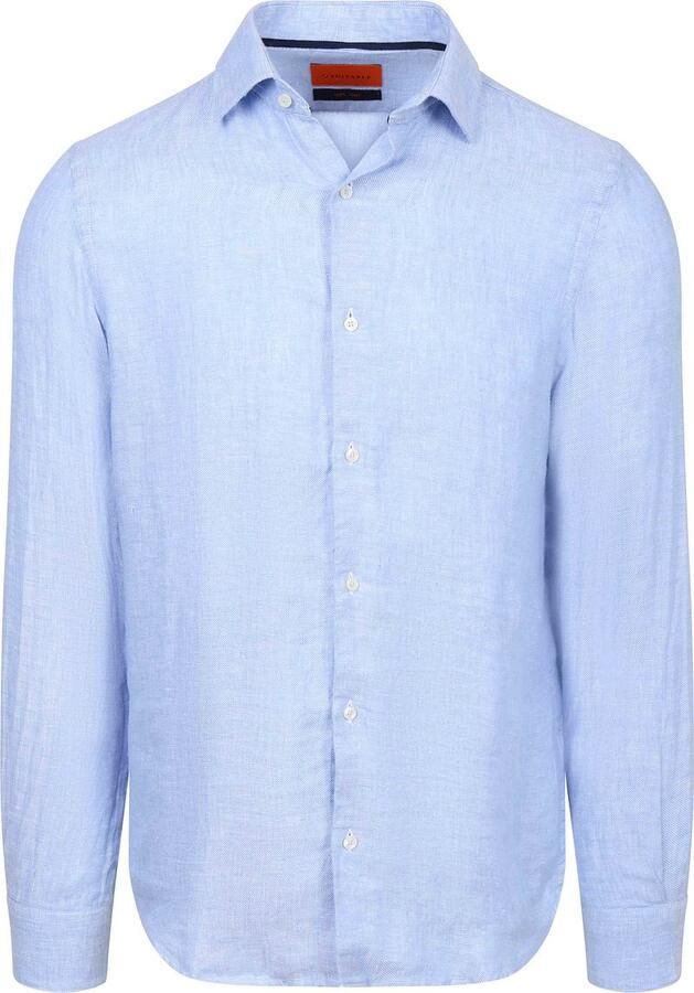 Suitable Overhemd Linnen Mid Blue