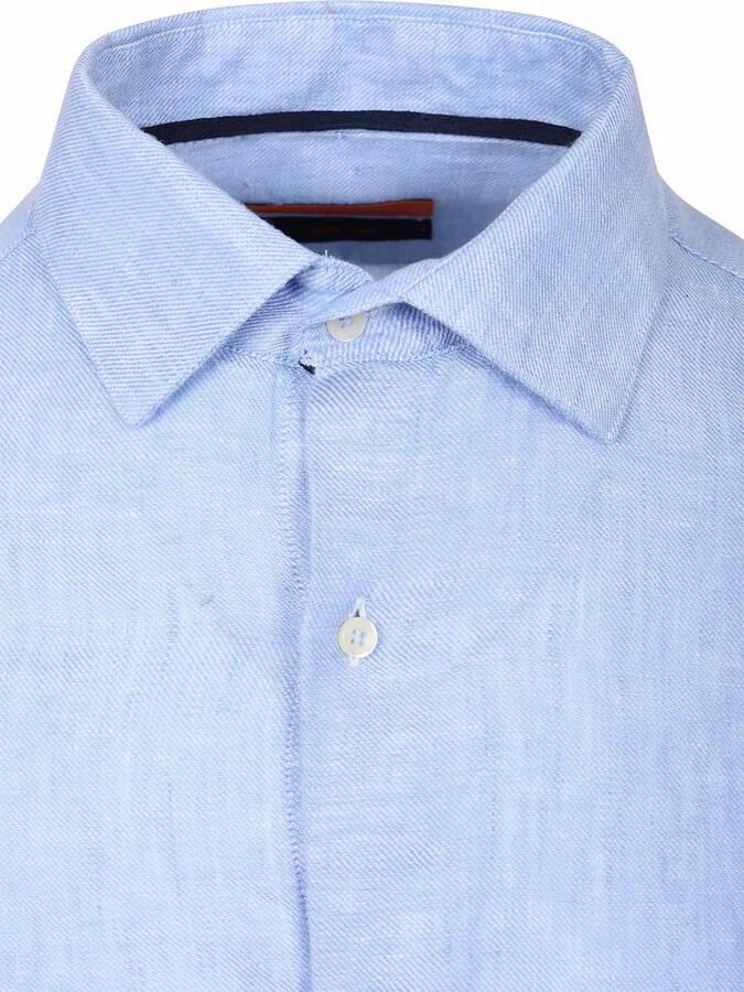 Suitable Overhemd Linnen Mid Blue - Foto 3