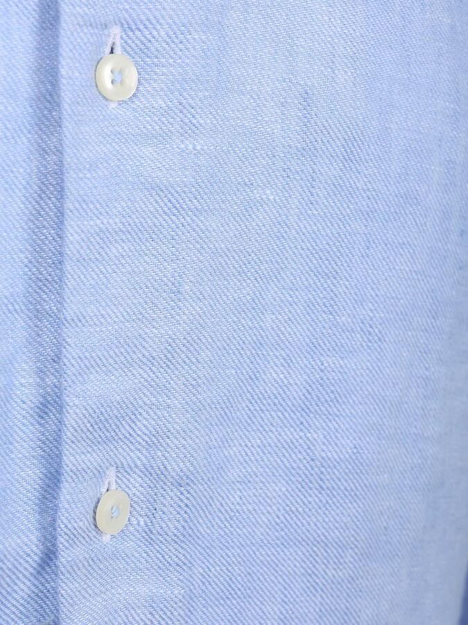 Suitable Overhemd Linnen Mid Blue - Foto 4