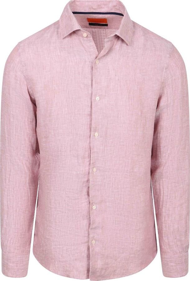 Suitable Overhemd Lange Mouw Overhemd Linnen Roze
