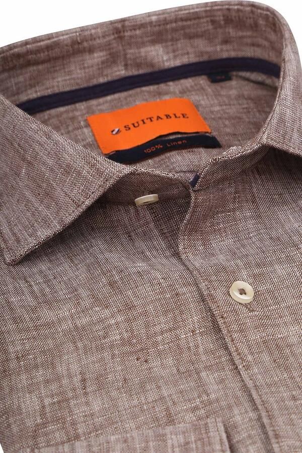 Suitable Overhemd Linnen Taupe - Foto 3