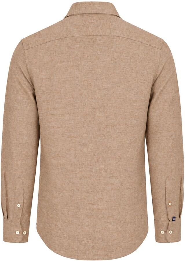 Suitable Overhemd Lange Mouw Overhemd Melange Camel - Foto 3