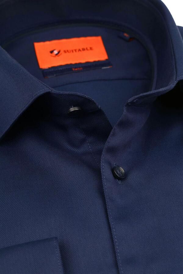 Suitable Overhemd Navy Blauw Twill DR-05 - Foto 4