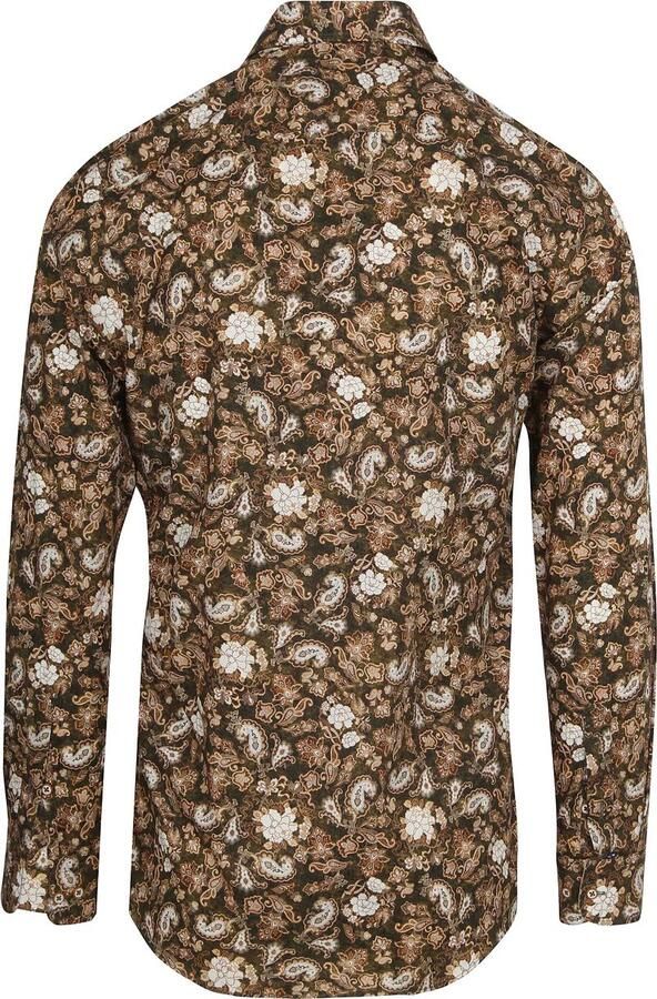 Suitable Overhemd Paisley Groen Beige - Foto 5