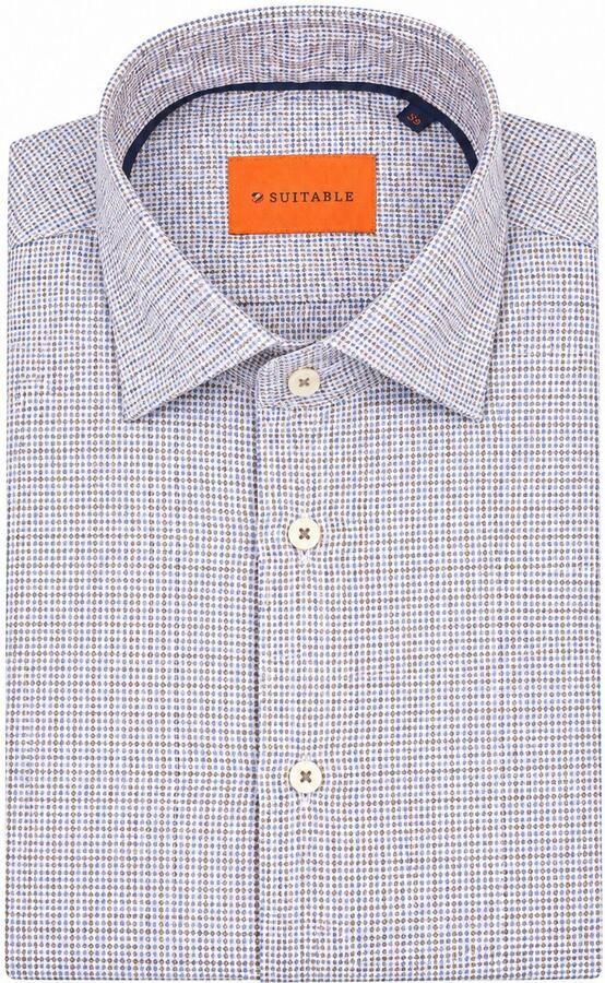 Suitable Overhemd Lange Mouw Overhemd Pied De Poule Multicolour