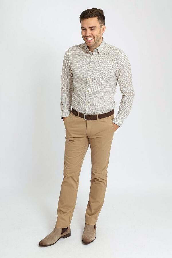 Suitable Overhemd Print Beige - Foto 4