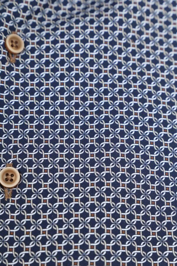 Suitable Overhemd Print Donkerblauw - Foto 3