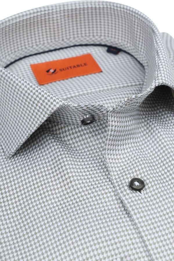 Suitable Overhemd Lange Mouw Overhemd Print Groen