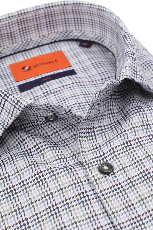 Suitable Overhemd Lange Mouw Overhemd Print Groen - Foto 3