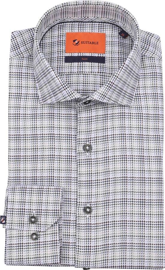 Suitable Overhemd Lange Mouw Overhemd Print Groen