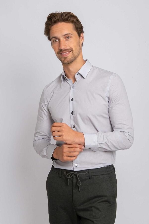 Suitable Overhemd Print Sand Navy - Foto 2