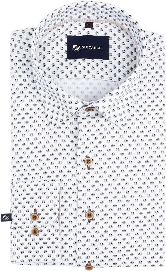Suitable Overhemd Print Wit