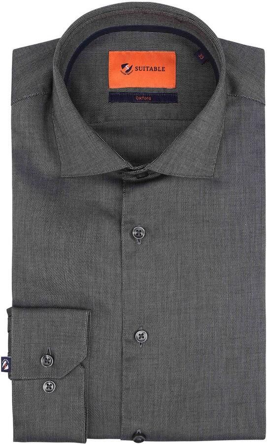 Suitable Overhemd Lange Mouw Overhemd Roy Oxford Antraciet